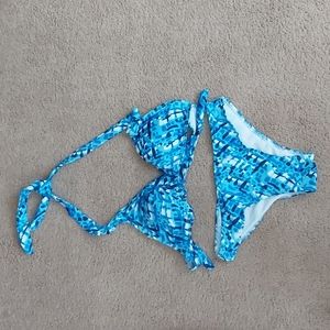 Blue/white bikini size S NWT